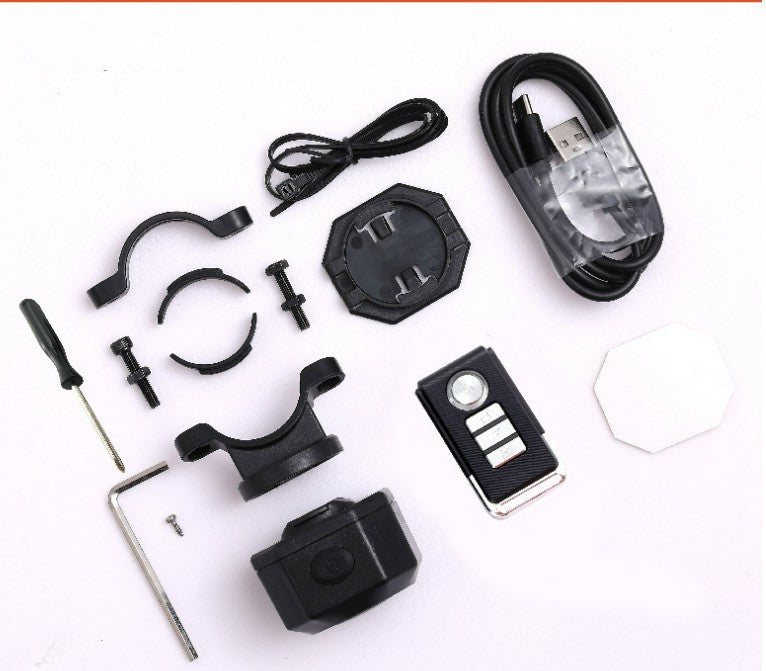 Black Rechargeable Bicycle Seat Bike Alarm