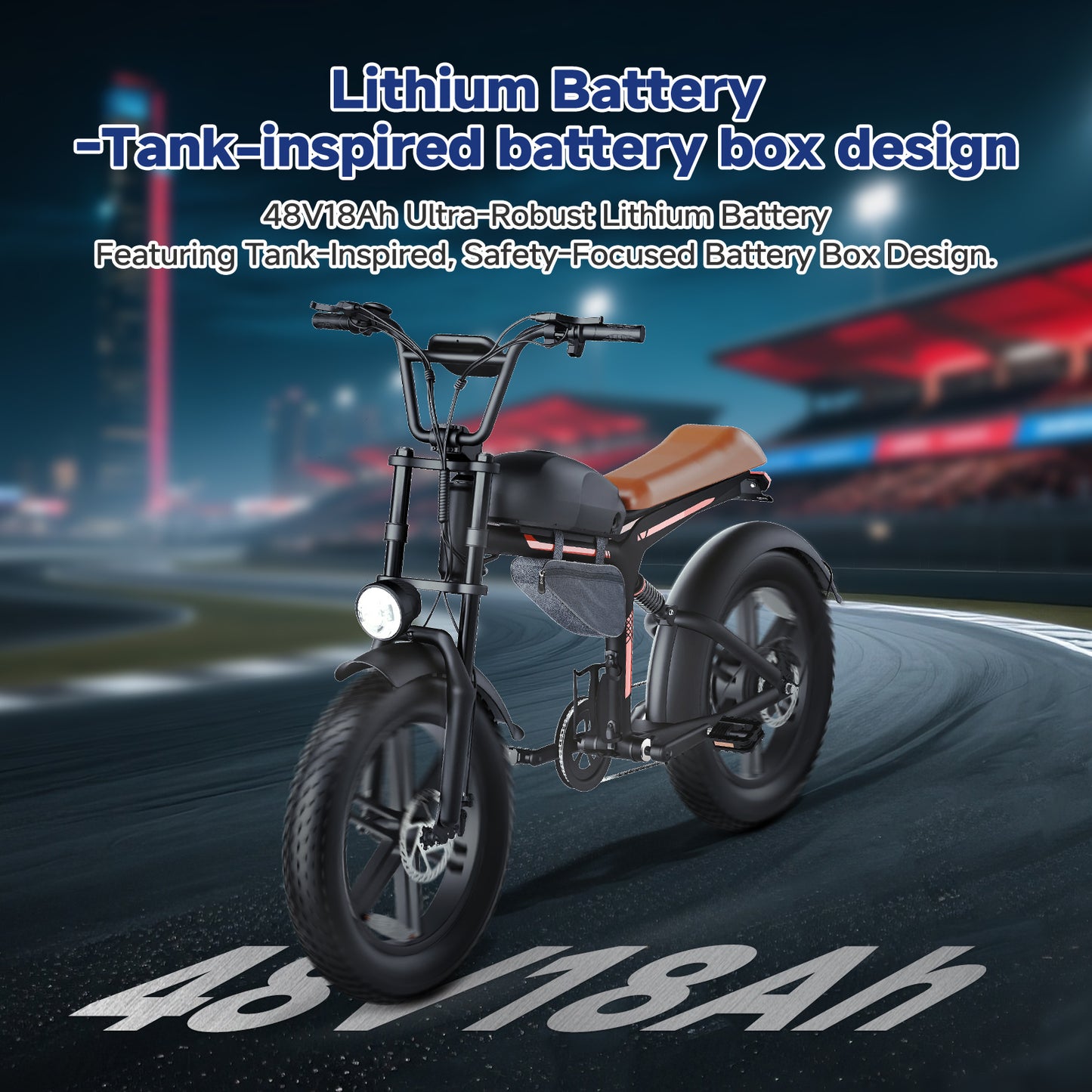 500W 20inch Fat Tire Electric Bike With 45kmh Top Speed & 45km Range